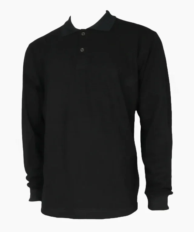 polera pique varon manga larga negra marinelli 1