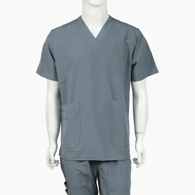 Top Clínico Gris Acero Unisex