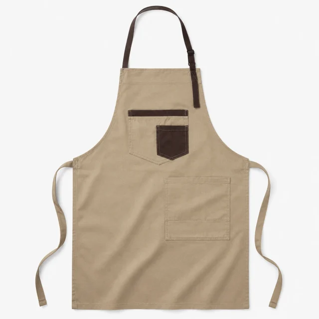 pechera delantal beige cafe gabardina (1)