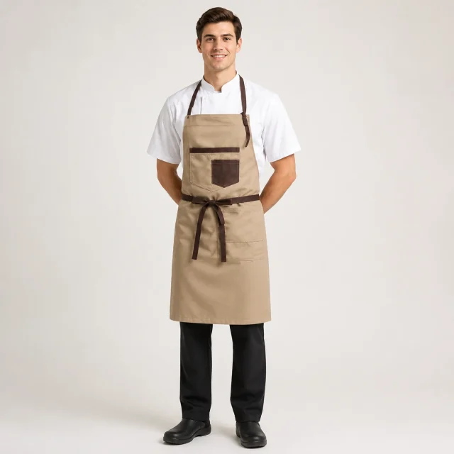 pechera delantal beige cafe gabardina (2)
