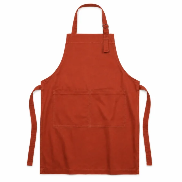 pechera delantal terracota gabardina
