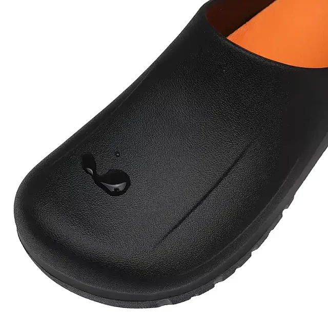 Zuecos Cocina Antideslizantes Bicolor Negro Naranjo