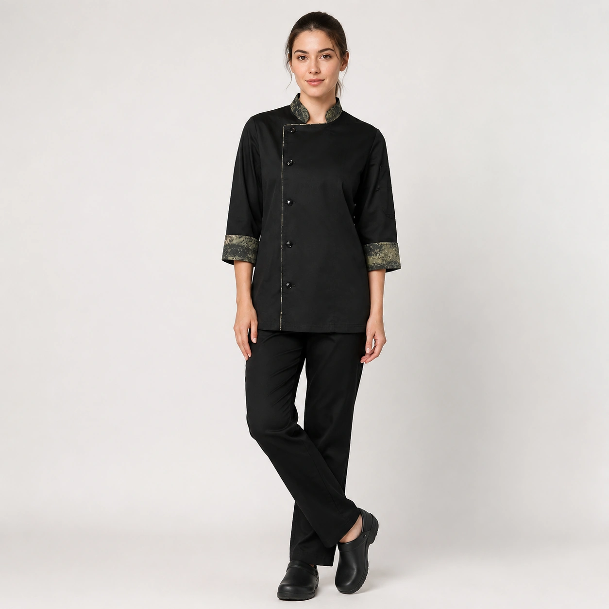 chaqueta chef negra camuflaj boton (1)