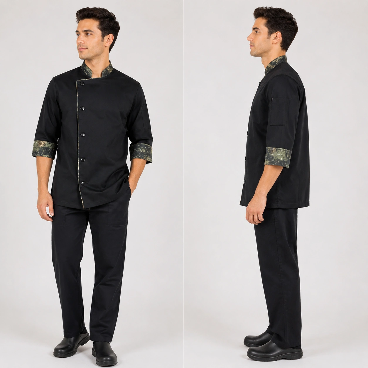 chaqueta chef negra camuflaj boton (3)