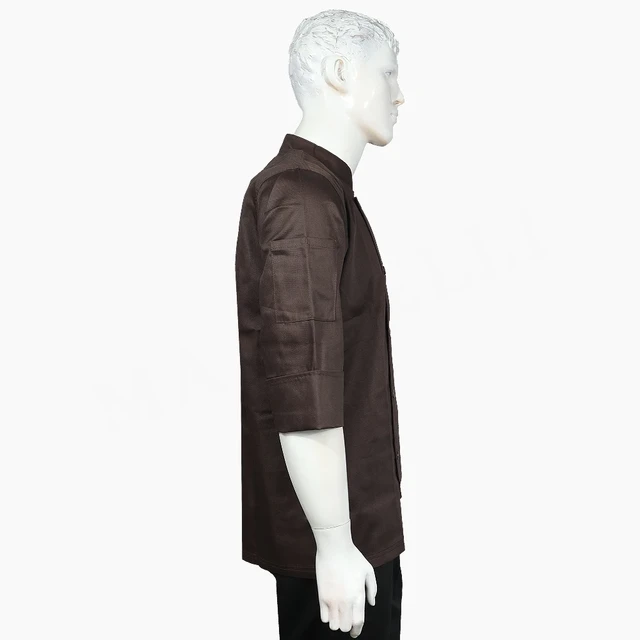Chaqueta Chef Café Unisex Botón - Imagen 3
