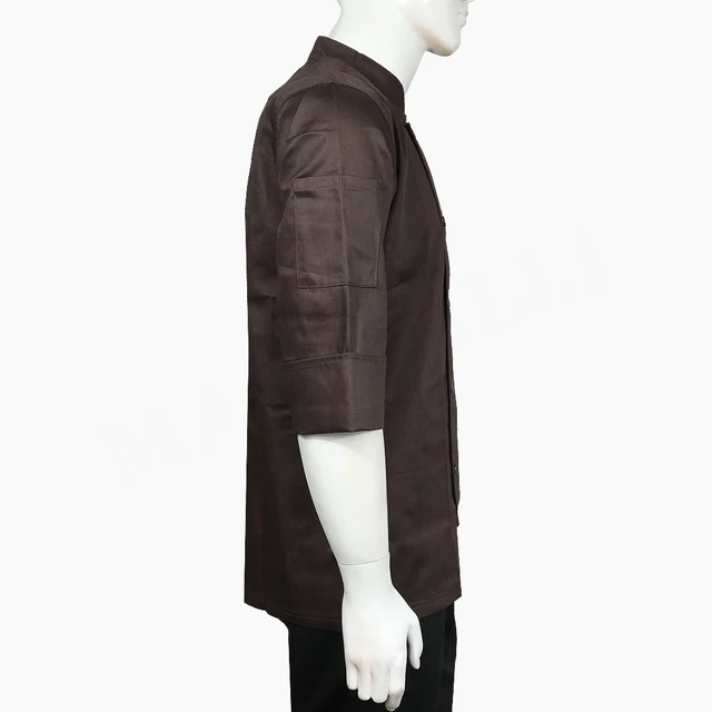 Chaqueta Chef Café Unisex Botón - Imagen 4