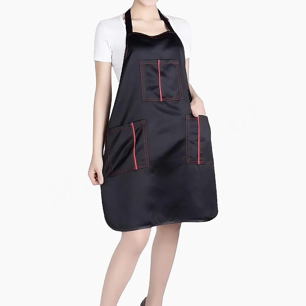 Pechera Negra con Rojo Impermeable con Bolsillos - Imagen 5