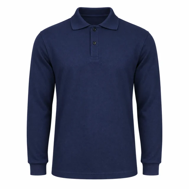 polera pique azul marino unisex manga larga (1)