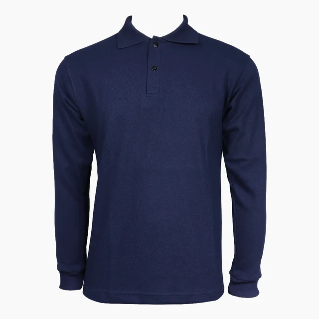 Polera Piqué Azul Marino Unisex Manga Larga