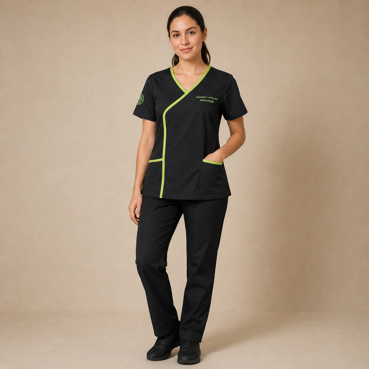 Uniforme clínico de Kinesiología Santo Tomás confeccionado por Marinelli