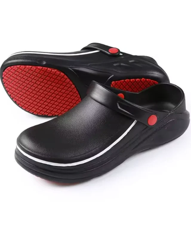 zueco cocina correa negro blanco rojo antideslizante marinelli 6
