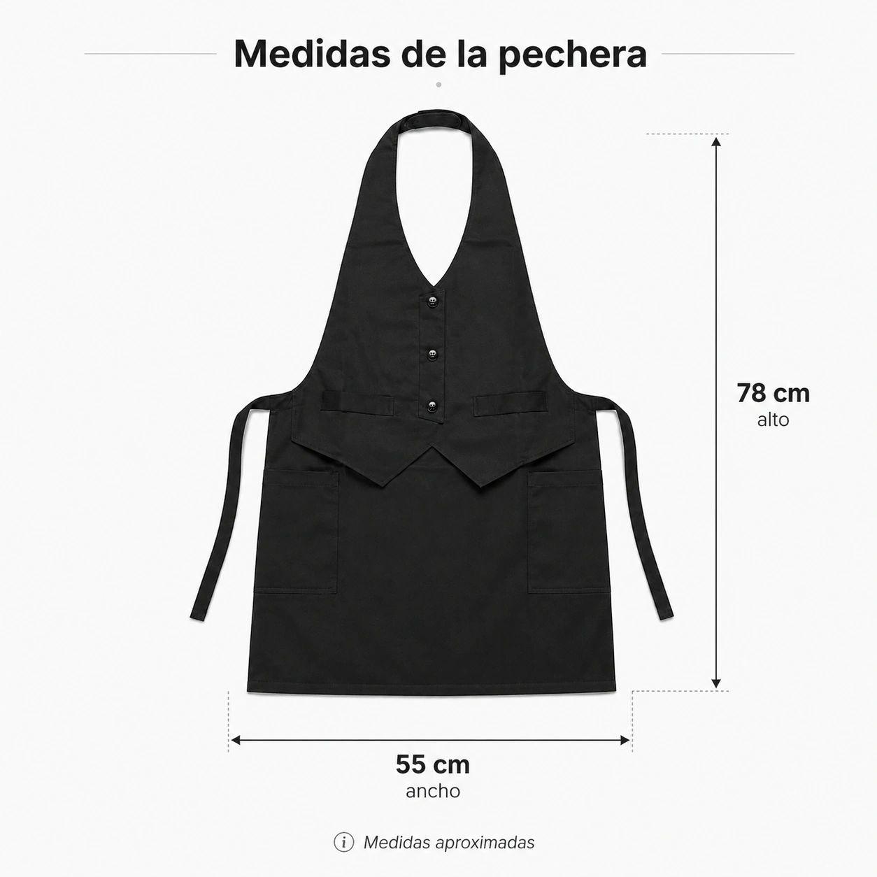 medidas pechera garzon listada negra marinelli