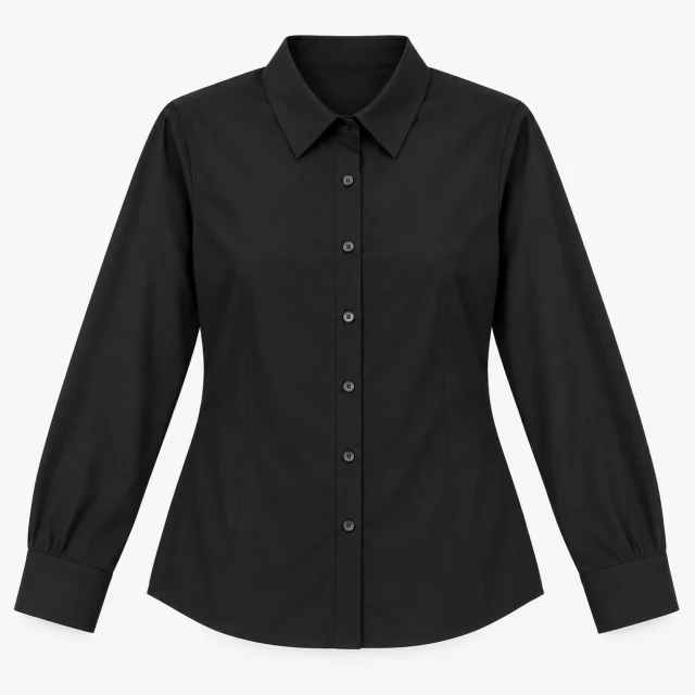 blusa popelina negra manga larga svgi