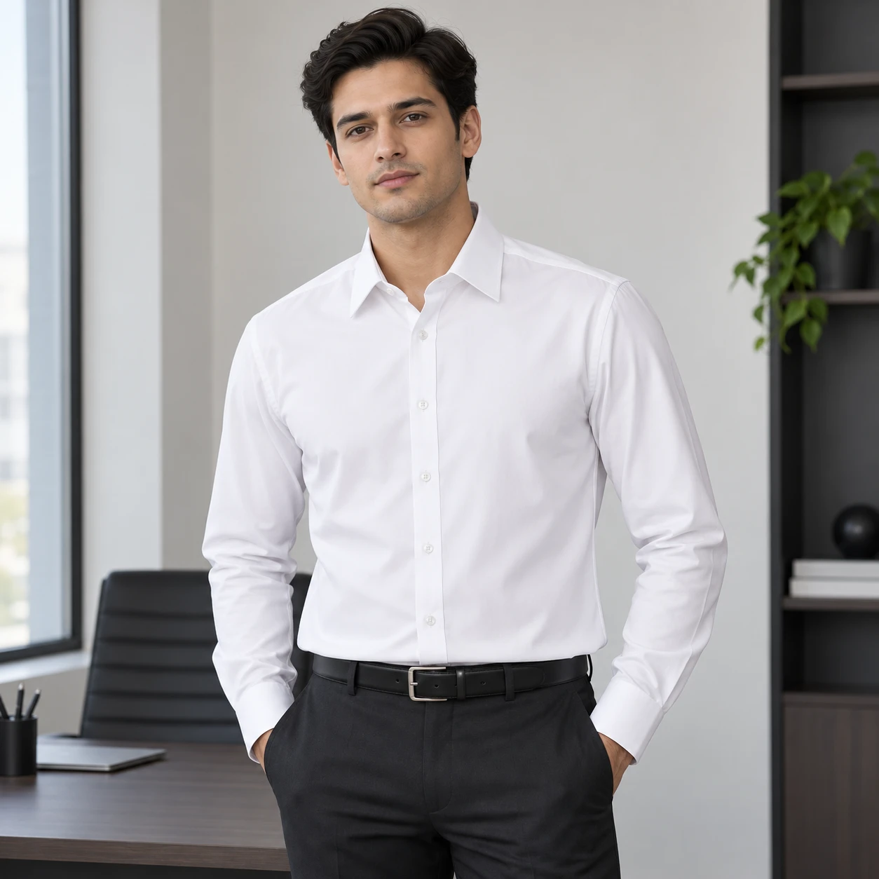 camisa popelina blanca manga larga marinelli (1)