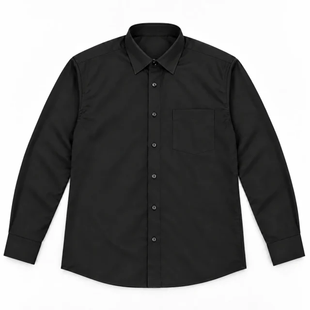 camisa popelina negra manga larga marinelli (2)